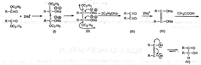 Mechanism of acyloin condensation