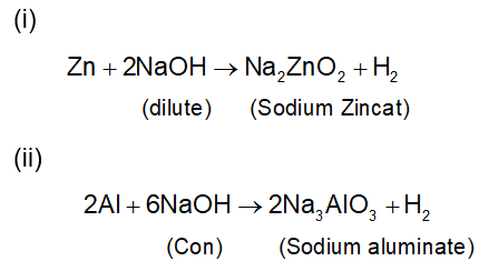 reaction with metal